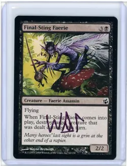 Final-Sting Faerie Rare Signed Artist Proof MTG - Image 1