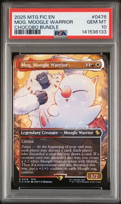 2025 MTG FINAL FANTASY COMMANDER CHOCOBO BUNDLE #0476 MOG MOOGLE WARRIOR PSA 10 - Image 1