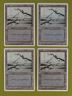 Swamp (C) x4 Fourth Edition 4th 4x Magic the Gathering MTG White Border - Image 1