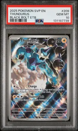 2025 POKEMON SVP EN-SV BLACK STAR PROMO #209 THUNDURUS PSA 10 - Image 1