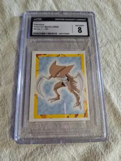 1999 #141 Kabutops Pokemon Merlin Series 1 Sticker; Graded- CGC 8 - Image 1