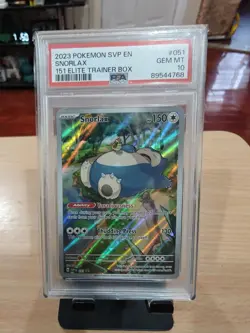 PSA 10 - Snorlax SVP #051 - 151 ETB Black Star Promo - Pokemon 2023 - Image 1