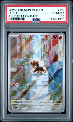2025 POKEMON MEG EN-MEGA EVOLUTION ILLUSTRATION RARE #139 LITLEO PSA 10 - Image 1
