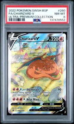 2022 POKEMON SWSH ULTRA-PREMIUM COLLECTION FULL ART/CHARIZARD V PSA 8 - Image 1