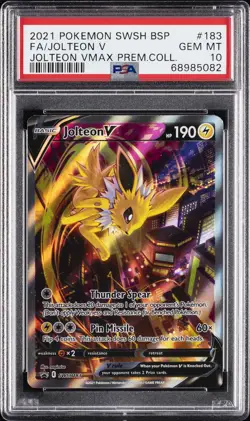 2021 POKEMON SWSH PREMIUM COLLECTION #183 FULL ART/JOLTEON V PSA 10 - Image 1