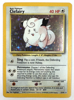 1999 Pokemon Game Clefairy Holo Shadowless - Image 1