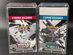 2x Pokemon Black Bolt White Flare Sealed Booster Bundle Display Case W/Acrylic - Image 1