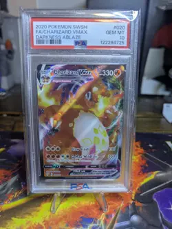 2020 Pokemon SWSH FA/Charizard VMAX Darkness Ablaze #020 PSA 10 - Image 1