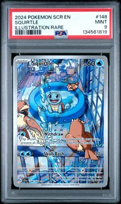 2024 POKEMON SCR EN-STELLAR CROWN ILLUSTRATION RARE #148 SQUIRTLE PSA 9 - Image 1