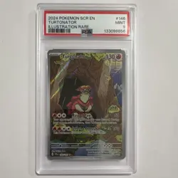 Pokemon Turtonator Stellar Crown 146/142 Illustration Rare Holo PSA 9 - Image 1