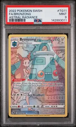 2022 POKEMON SWORD & SHIELD ASTRAL RADIANCE #TG11 FULL ART/BRONZONG PSA 9 - Image 1