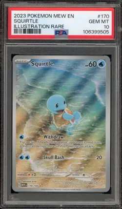 Pokemon Squirtle 151 MEW EN Illustration Rare #170 PSA 10 Gem Mint - Image 1