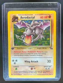 1999 Pokemon Fossil 1st Edition Aerodactyl #1/62 - Image 1