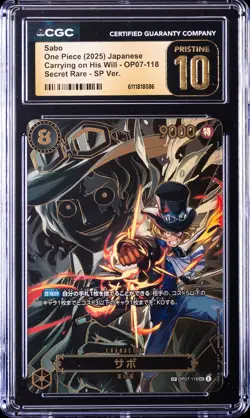 2025 ONE PIECE JPN CARRYING ON HIS WILL #OP07-118 SABO CGC 10 PRISTINE - Image 1