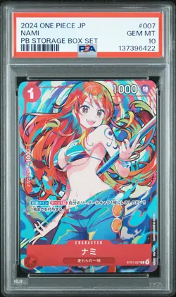 2024 ONE PIECE JAPANESE PREMIUM BOOSTER STORAGE BOX SET #007 NAMI PSA 10 - Image 1