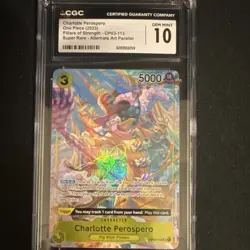 Bandai One Piece CCG Charlotte Perospero OP03-113 Super Rare Alt Art Holo CGC 10 - Image 1