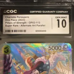 Bandai One Piece CCG Charlotte Perospero OP03-113 Super Rare Alt Art Holo CGC 10 - Image 3
