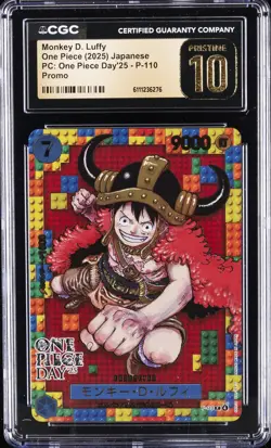 2025 ONE PIECE JPN PC: ONE PIECE DAY'25 PROMO MONKEY D. LUFFY CGC 10 PRISTINE - Image 1