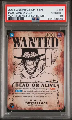 2025 ONE PIECE OP13-CARRYING ON HIS WILL #119 PORTGAS D. ACE PSA 10 - Image 1