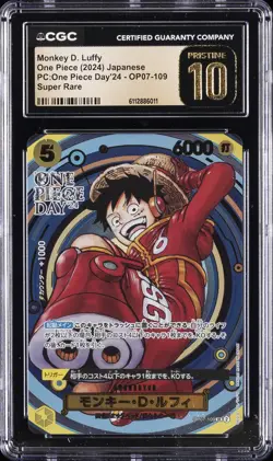 2024 ONE PIECE JPN SUPER RARE MONKEY D. LUFFY CGC 10 PRISTINE - Image 1