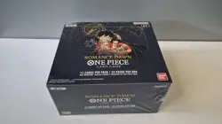 One Piece TCG - OP-01 Romance Dawn Booster Box (Blue Bottom) - Torn Corner 811039038205 - Image 1