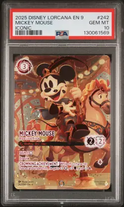2025 DISNEY LORCANA EN 9-FABLED ICONIC MICKEY MOUSE BRAVE LITTLE PRINCE PSA 10 - Image 1