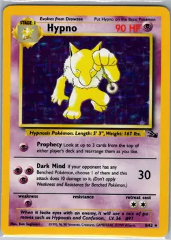Hypno 8/62 Holo Fossil - Pokemon Card - NM - Image 1