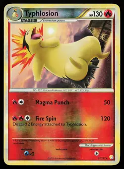 Typhlosion 32/123 Rare Reverse Holo HeartGold SoulSilver Pokemon Card - Image 1