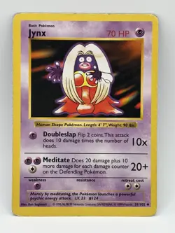 Pokemon Card - Jynx Base Set (Shadowless) 31/102 Uncommon - Image 1