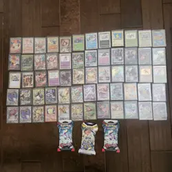Pokemon TCG Lot 60 Cards V VMAX GX Full Art Holos + 3 Sleeved Booster Packs - Image 2