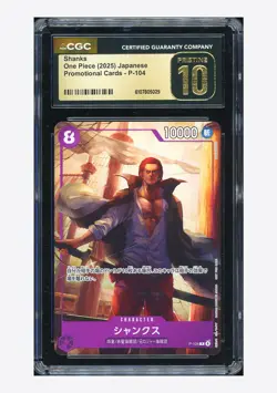 One Piece CGC 10 PRISTINE Shanks Promo 2025 P-104 Promo Card Japanese - Image 1