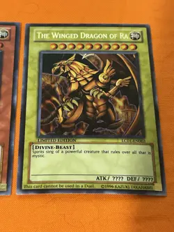 Yugioh Ultra Rare Card Of 4 Set Slifer Obelisk Ra YGLD-ENG01 G02 G03 - Image 4