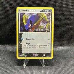 (NM) Carvanha #56/107 Reverse Holo Stamped 2005 EX Deoxys Vintage Pokemon Card - Image 1