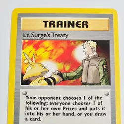 Pokemon TCG Lt. Surge’s Treaty 1st Edition Trainer Card Gym Heroes 112/132 - Image 2