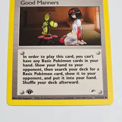 Pokemon TCG Good Manners 1st Edition Trainer Card Gym Heroes 111/132 Uncommon - Image 3