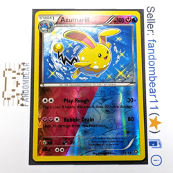 SHINY Azumarill - 77/114 Steam Siege REVERSE HOLO card 2016 Pokemon TCG - LP - Image 1