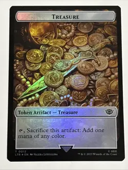 MTG Lord of the Rings Treasure/Food Token Foil 0012/0009 NM - Image 1