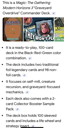 MTG Modern Horizons 3 Graveyard Overdrive Commander Deck - Brand New Sealed - Image 2