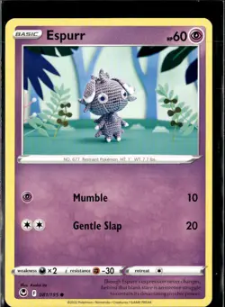 Pokemon Espurr 081/195 Silver Tempest Non Holo Common 5 Card Lot - Image 1