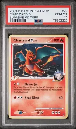 2009 POKEMON PLATINUM SUPREME VICTORS #20 CHARIZARD G SUPREME VICTORS PSA 10 - Image 1