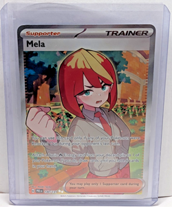 Pokemon TCG Mela 140/131 Prismatic Evolutions Full Art Holo Rare Near Mint - Image 1