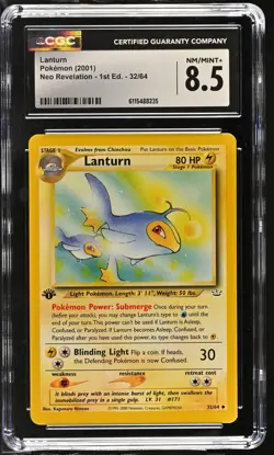 CGC NM/Mint+ 8.5 Pokemon Lanturn 32/64 2001 Neo Revelation 1st Edition - Image 1