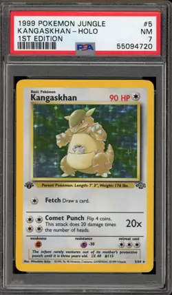 Pokemon Kangaskhan Jungle 1st Edition Holo Rare #5 PSA 7 - Image 1