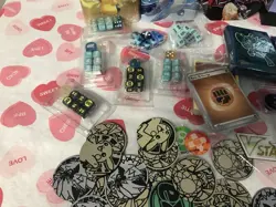 Pokemon TCG Accessory Lot Tins Coins Sleeves Dice ETBs EMPTY Packs Free Ship - Image 4