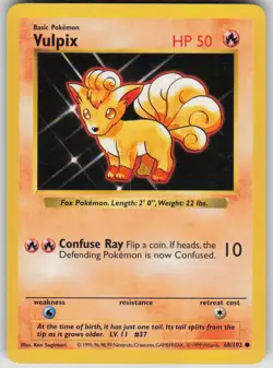 Pokemon TCG Vulpix Common Base Set (Shadowless) 068/102 - Image 1