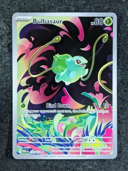 2025 Pokemon BULBASAUR 133/132 Mega Evolution Illustration Rare Holo English - Image 1