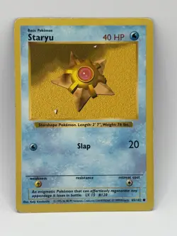 Pokemon TCG - STARYU - 65/102 - SHADOWLESS - WOTC - BASE SET (1999) - MP - Image 1