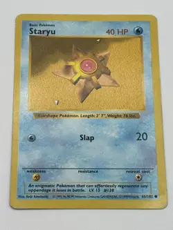 Pokemon TCG - STARYU - 65/102 - SHADOWLESS - WOTC - BASE SET (1999) - MP - Image 2