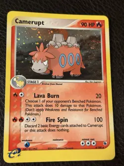 Pokemon TCG Camerupt 4/109 Swirl Holo Rare EX Ruby & Sapphire LP Condition - Image 1