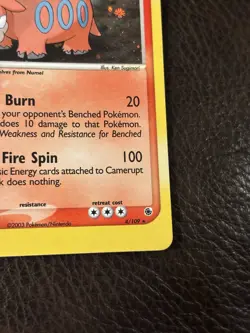 Pokemon TCG Camerupt 4/109 Swirl Holo Rare EX Ruby & Sapphire LP Condition - Image 4